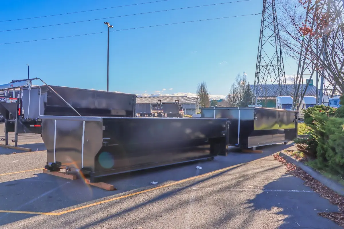 Roll-off dumpster ready for waste disposal at job site for Residential Dumpster Rental in Washington